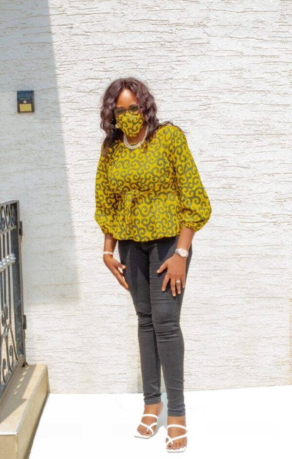 ANKARA LONG SLEEVE TOPS WITH MASKS