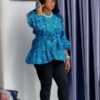 ANKARA LONG SLEEVE TOPS WITH MASKS - Image 5